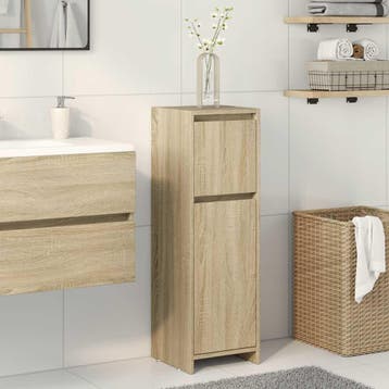 vidaXL Badkamerkast 30x30x95 cm spaanplaat sonoma, Verzenden, Nieuw, (Half)hoge kast, Minder dan 100 cm