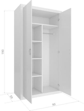 Kledingkast Kinderkamer 90x50x190cm | 5 Schappen | Nieuw, Overige materialen, Nieuw, Modern, 150 tot 200 cm