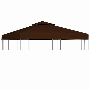 vidaXL Prieeldak 2-laags 310 g/m² 3x3 m bruin, Verzenden, Nieuw