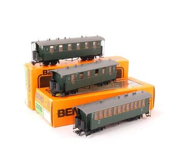 Bemo H0e - 3008/3011 - Modeltrein personenwagen (3) - Drie, Nieuw