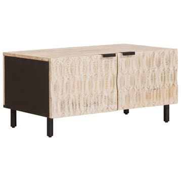 vidaXL Salontafel Wit 80 x 50 x 40 cm Massief Mango Hout, Huis en Inrichting, Verzenden, Nieuw, Overige houtsoorten, 50 tot 100 cm