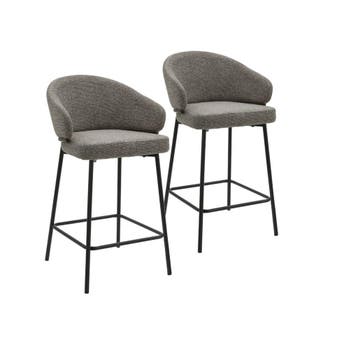 DS4U - Sofia barkruk 65 cm - Set van 2 - Taupe met zwarte, Ophalen of Verzenden, Nieuw