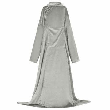 vidaXL Deken hoodie Grijs F Flanel, Verzenden, Nieuw