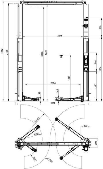 Wolf WL240ASR 2 koloms hefbrug hyraulisch a-symetrisch NIEUW, Auto diversen, Autogereedschap, Nieuw