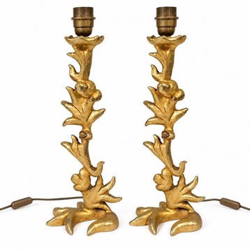 Fondica - Georges Mathias - Tafellamp (2) - Verguld brons