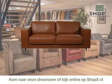 Leren bank Clear - 2,5 zits, Huis en Inrichting, Bohemian, Eigentijds, Modern, Retro, Vintage, Nieuw, Ophalen of Verzenden, Rechte bank