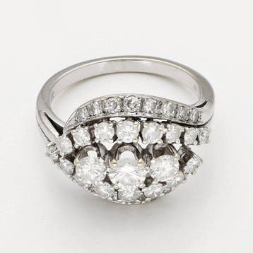 Ring - 18 karaat Witgoud Diamant (Natuurlijk), Nieuw