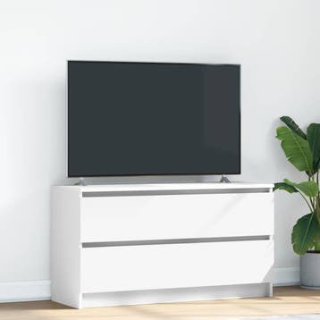 vidaXL Tv-meubel 100x35x54 cm bewerkt hout wit, Verzenden, Nieuw, Overige houtsoorten