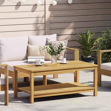 vidaXL Bijzettafel Olie naturel 110 x 55 x 45 cm Massief, Verzenden, Nieuw, Overige houtsoorten, 50 tot 100 cm
