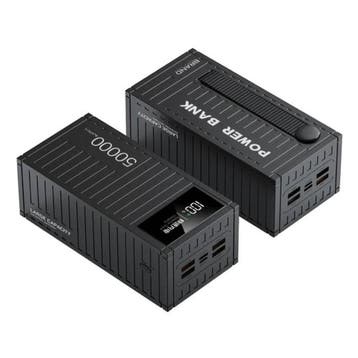 50.000mAh Powerbank met 4 Oplaadpoorten - LED Display - 66W, Verzenden, Nieuw, Brand