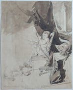 Thomas Faed (1826-1900) - Chico y su perro en el estudio del