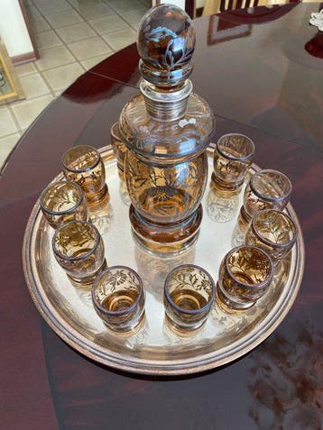Drankservies (13) - .800 zilver, Antiek en Kunst