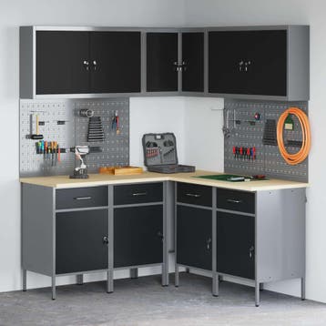 vidaXL Werkkast set met lade met plank met opslag 12 st, Verzenden, Nieuw