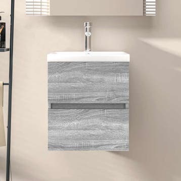 vidaXL Wastafelkast 41x38,5x45 cm bewerkt hout grijs sonoma, Verzenden, Nieuw, Wastafelkast, Minder dan 100 cm
