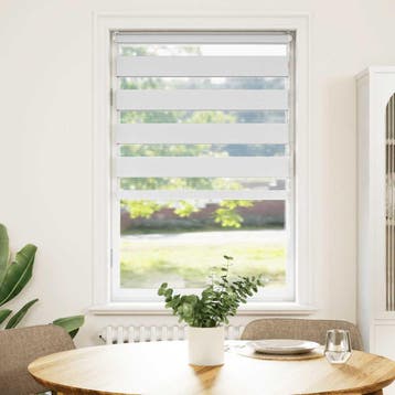 vidaXL Zebra blind 70x100 cm stofbreedte 65,9 cm polyester, Verzenden, Nieuw, Wit