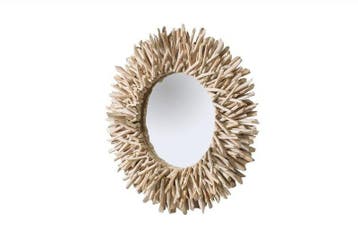 Handgemaakte teakhouten spiegel RIVERSIDE 80cm natuurlijk, Huis en Inrichting, Woonaccessoires | Spiegels, Ophalen of Verzenden