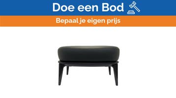 Bieden: Minotti Leslie Bergere Leather Poof - Aspen 26 - Bl, Ophalen of Verzenden, Nieuw