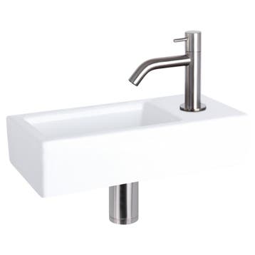 Fonteinset Differnz Ravo Keramiek 38.5x18.5x9 cm Wit Met, Ophalen of Verzenden, Nieuw, Overige typen