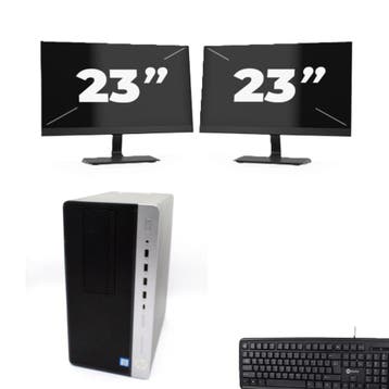 HP ProDesk 600 G4 Micro  -   i5-8e  - 8GB  - 256GB  + 2x 23, 8e Generatie, Verzenden, Refurbished, HP