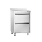 GGM Gastro | Ladenkast PREMIUM - RVS - met 2 laden - met |, Verzenden, Nieuw in verpakking, RVS Meubilair