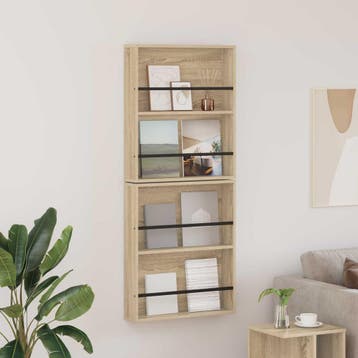 vidaXL Tijdschrift Rek 2 st Sonoma Eiken 60 x 12 x 70 cm, Verzenden, Nieuw