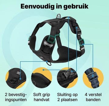 2dekans | Jake & Jacky Hondentuig – Anti-Trek Y-tuig met, Ophalen of Verzenden, Zo goed als nieuw