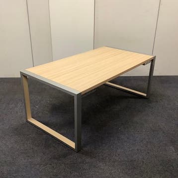 vergadertafel 180x94 cm, MDF blad licht beuken - grijs, Ophalen of Verzenden, Gebruikt, Bureau