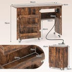 LIVSK Opklapbare Naaitafel - Oplaadstation met USB en Type-C, Verzenden, Nieuw