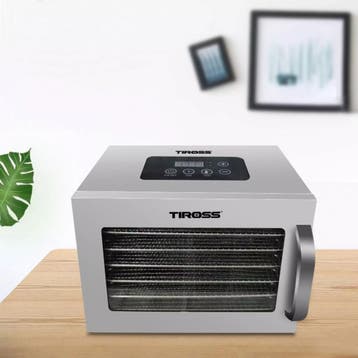TIROSS RVS voedseldroger 400 W met LED display, timer tot..., Ophalen of Verzenden, Nieuw