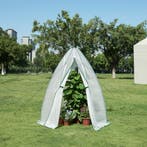 [en.casa] Tuinkas Hunze foliekas 183xØ160 cm wit en groen, Tuin en Terras, Tuinhuizen, Verzenden, Nieuw