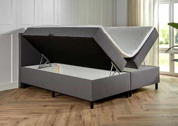 Boxspring met opbergruimte Bologna 180 200 Antraciet, Verzenden, 180 cm, 200 cm, Nieuw