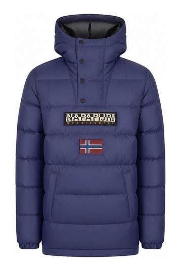 Napapijri Jas in maat S Blauw, Kleding | Heren, Verzenden, Zo goed als nieuw, Blauw, Napapijri
