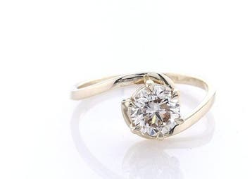 Zonder minimumprijs - Ring - 14 karaat Geel goud - 1.00ct., Nieuw