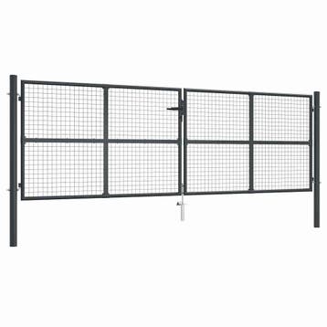 vidaXL Tuinhek van gaas gegalvaniseerd staal 400x125 cm, Verzenden, Nieuw
