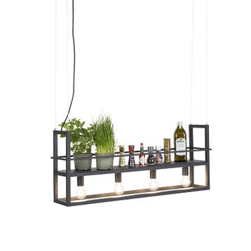 Qazqa industriële hanglamp Cage, zwart, Ophalen of Verzenden, Nieuw in verpakking, Verlichting
