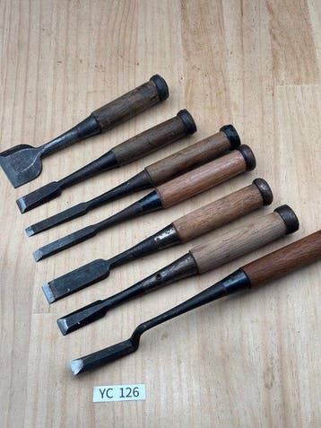 Set van Japanse timmermansbeitels (Nomi) YC126, inclusief