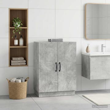 vidaXL Badkamer Opbergkast HOORN Betongrijs 59,5 x 31 x 77, Verzenden, Nieuw
