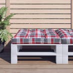 vidaXL Palletkussen 80x80x12 cm stof ruitpatroon rood, Huis en Inrichting, Verzenden, Nieuw, Rood