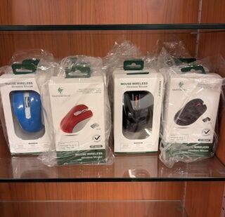 Ca. 19x Wireless mouse, Saatchitech, zwart, rood en blauw, Nieuw
