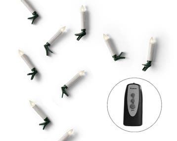 Led boomkaarsjes warm wit op batterij – 10 stuks met timer, Ophalen of Verzenden, Nieuw