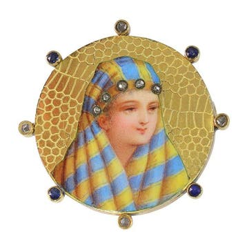 Broche - 18 karaat Geel goud - Emaille, Belle Époque 1900