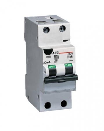 AEG Aardlekautomaat 1 Polig + N B16 30mA, Doe-het-zelf en Verbouw, Elektra en Kabels, Ophalen of Verzenden, Nieuw