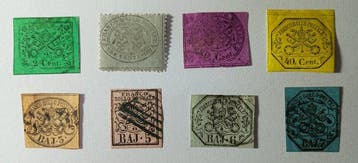 Italiaanse oude staten 1852 - Lotto gemengd pontificaal 8, Gestempeld