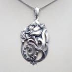 Zilver, Art Nouveau, Roos - Ketting met hanger - Alex