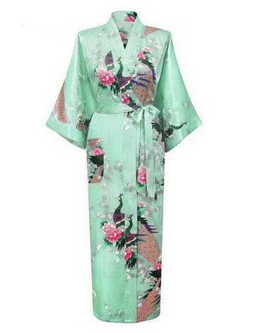 KIMU® Kimono Mintgroen Satijn S-M Ochtendjas Yukata Mint Kam, Kleding | Dames, Ophalen of Verzenden, Nieuw, Maat 36 (S), Carnaval