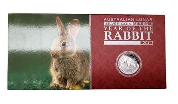 Set - Lunar II - 1/2 oz t/m 2 OZ - 2011- Year of the Rabbit, Postzegels en Munten, Munten | Oceanië, Verzenden, Losse munt, Zilver