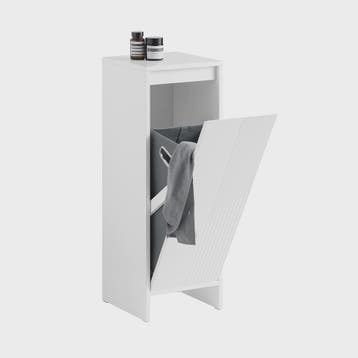 SoBuy Witte Wasgoedkast met Uitklapbare Waszak - Stijlvolle, Huis en Inrichting, Badkamer | Badkamermeubels, Verzenden, Nieuw