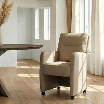 Leren eetkamerstoel Sharp - Toledo Mocca (taupe/bruin) -, Huis en Inrichting, Stoelen, Ophalen of Verzenden, Nieuw, Leer, Eigentijds, Modern