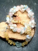 aquamarijn, citrien, parel, morganiet - Kralenarmband - 2