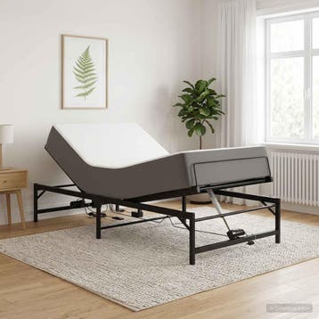 vidaXL Elektrisch Verstelbaar Bedframe Zwart 107 x 200 cm, Huis en Inrichting, Slaapkamer | Bedden, Verzenden, Nieuw, Zwart, Metaal